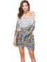 Printed Long Sleeves Kaftan Mini Dress