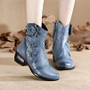 Women's Boots Mother Folk Style Winter Ankle Boots Vintage Women Genuine Leather Boots