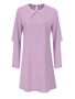 New Pink Ruffle Round Neck Long Sleeve Fashion Mini Dress