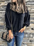 New Black Round Neck Long Sleeve Oversize Casual T-Shirt