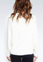 New White Monogram Print Round Neck Long Sleeve Sweet T-Shirt