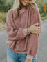 New Pink Round Neck Long Sleeve Oversize Casual Sweatshirt