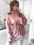 New Pink Sashes Bow Long Sleeve Casual Sweet Going out T-Shirt