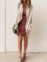 New Khaki Irregular Long Sleeve Fashion Going out Cardigan Coat