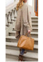 New Khaki Pockets Irregular Turndown Collar Long Sleeve Fashion Cardigan Coat