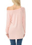 New Pink Animal Irregular Round Neck Long Sleeve Casual T-Shirt