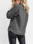 New Grey Long Sleeve Round Neck Casual Sweet Going out Sweatshirt