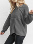 New Grey Long Sleeve Round Neck Casual Sweet Going out Sweatshirt