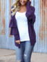 New Purple Cascading Ruffle Long Sleeve Casual Outerwear