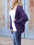 New Purple Cascading Ruffle Long Sleeve Casual Outerwear