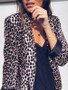 New Brown Leopard Print Round Neck Long Sleeve Fashion Coat