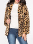 Casual Hooded Leopard Printed Fluffy Coat