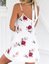 Casual Fashion V neck Floral Print Halter Dress