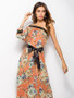 Floral One-shoulder Bohemia Maxi Dress