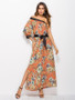 Floral One-shoulder Bohemia Maxi Dress