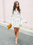 Floral Off-the-shoulder Ruffled Mini Dress