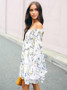 Floral Off-the-shoulder Ruffled Mini Dress