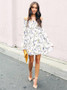 Floral Off-the-shoulder Ruffled Mini Dress