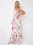 Bohemia Floral Off shoulder Waisted Maxi Dress