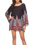 Floral Printed Kaftan Mini Dress