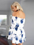 Floral Print Off-the-shoulder Ruffled Mini Dress