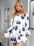 Floral Print Off-the-shoulder Ruffled Mini Dress