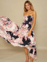 Bohemia Floral Off-shoulder Backless Maxi Dress