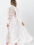 Bohemia 3/4 Sleeve V-Neck Floral Maxi Dress