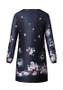 Casual Black Floral Print Round Neck Fashion Mini Dress