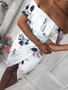 Casual Sexy Floral Print Off The Shoulder Dress