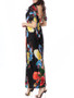 Casual Deep V-Neck Floral Printed Plus Size Maxi Dress