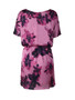 Casual Loose Floral Printed Chiffon Plus Size Flared Dress