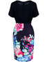 Casual Round Neck Short Sleeve Floral Printed Bodycon Dress