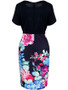 Casual Round Neck Short Sleeve Floral Printed Bodycon Dress