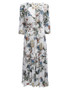 Charming Deep V-Neck Floral Printed Swing Maxi Dress