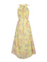 Casual Band Collar Chiffon Maxi Dress In Floral Printed