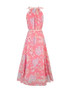 Casual Band Collar Chiffon Maxi Dress In Floral Printed