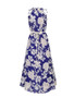 Casual Band Collar Chiffon Maxi Dress In Floral Printed