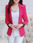 Casual Notch Lapel Graceful Single Button Plain Blazer