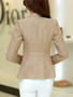 Casual Feminine Notch Lapel Single Button Plain Blazer