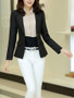 Casual Feminine Notch Lapel Single Button Plain Blazer