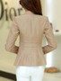 Casual Feminine Notch Lapel Single Button Plain Blazer