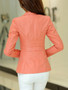 Casual Feminine Notch Lapel Single Button Plain Blazer