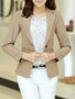 Casual Feminine Notch Lapel Single Button Plain Blazer