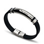 Personalized Couple Bracelet Engraved Name ID Stainless Steel Custom Bracelet Bangles Black White Silicone Wristband Jewelry Men