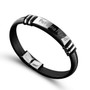 Personalized Couple Bracelet Engraved Name ID Stainless Steel Custom Bracelet Bangles Black White Silicone Wristband Jewelry Men