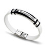 Personalized Couple Bracelet Engraved Name ID Stainless Steel Custom Bracelet Bangles Black White Silicone Wristband Jewelry Men