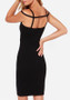 Casual Black Plain Cut Out Spaghetti Strap Off Shoulder Zipper Bodycon Mini Dress