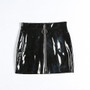 Casual Women's Fashion Leather Bodycon Skirt Round Ring Zipper PU Mini Skirt Dresses