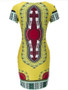 Casual Round Neck Short Sleeve Bodycon Dress In Tribal Printed